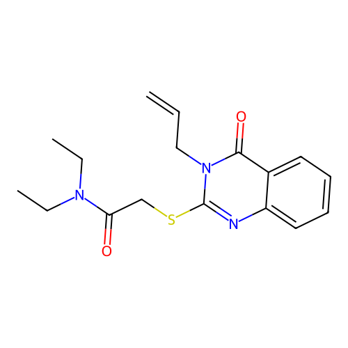 2-((3-allyl-4-oxo-3,4-dihydroquinazolin-2-yl)thio)-N,N-diethylacetamide structure