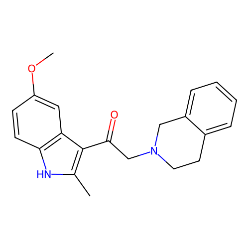 2-(3,4-dihydroisoquinolin-2(1H)-yl)-1-(5-methoxy-2-methyl-1H-indol-3-yl)ethanone structure