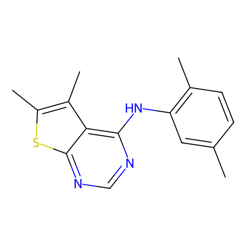 N-(2,5-dimethylphenyl)-5,6-dimethylthieno[2,3-d]pyrimidin-4-amine structure
