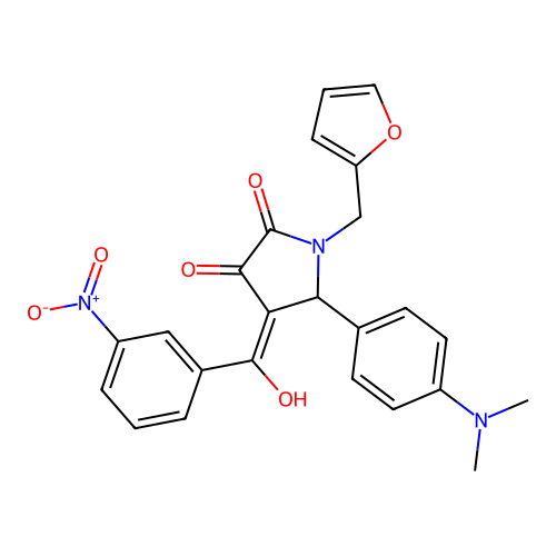 (4E)-5-(4-dimethylaminophenyl)-1-(furan-2-ylmethyl)-4-[hydroxy-(3-nitrophenyl)methylidene]pyrrolidine-2,3-dione structure