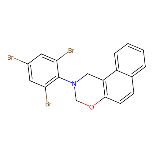 2-(2,4,6-tribromophenyl)-2,3-dihydro-1H-naphtho[1,2-e][1,3]oxazine structure