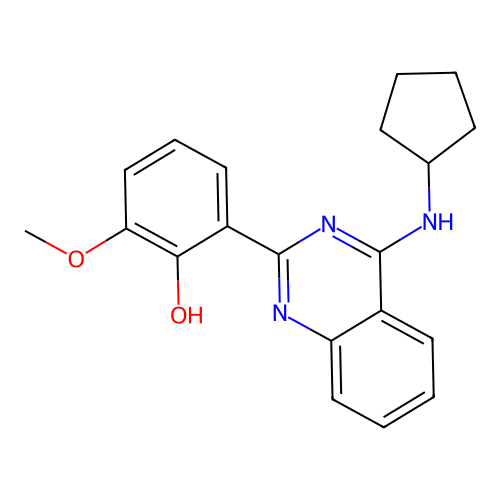 2-(4-(cyclopentylamino)quinazolin-2-yl)-6-methoxyphenol structure