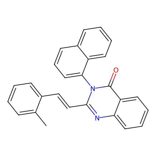 (E)-2-(2-methylstyryl)-3-(naphthalen-1-yl)quinazolin-4(3H)-one structure
