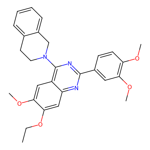 4-(3,4-dihydroisoquinolin-2(1H)-yl)-2-(3,4-dimethoxyphenyl)-7-ethoxy-6-methoxyquinazoline structure