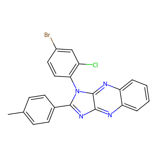 1-(4-bromo-2-chlorophenyl)-2-(4-methylphenyl)-1H-imidazo[4,5-b]quinoxaline structure