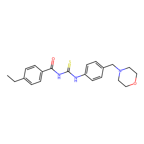 4-ethyl-N-{[4-(morpholin-4-ylmethyl)phenyl]carbamothioyl}benzamide structure