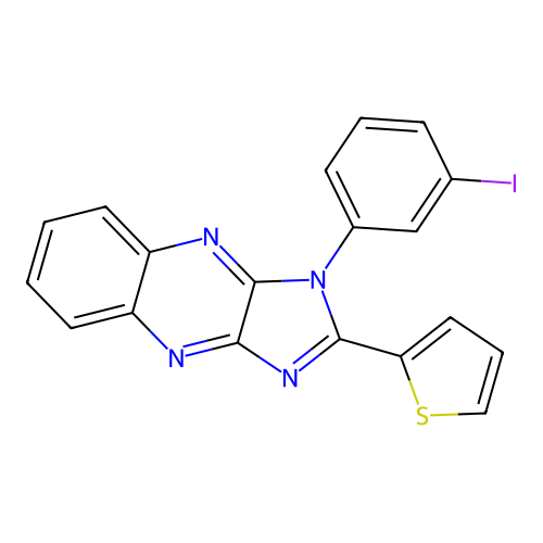 1-(3-iodophenyl)-2-(thiophen-2-yl)-1H-imidazo[4,5-b]quinoxaline structure