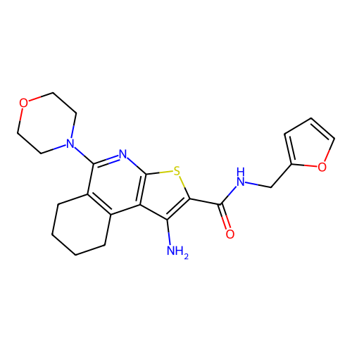 1-amino-N-(furan-2-ylmethyl)-5-(morpholin-4-yl)-6,7,8,9-tetrahydrothieno[2,3-c]isoquinoline-2-carboxamide structure