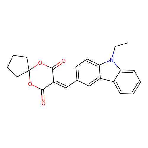8-[(9-ethyl-9H-carbazol-3-yl)methylidene]-6,10-dioxaspiro[4.5]decane-7,9-dione structure