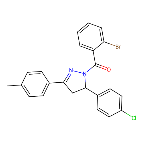 (2-bromophenyl)(5-(4-chlorophenyl)-3-(p-tolyl)-4,5-dihydro-1H-pyrazol-1-yl)methanone structure