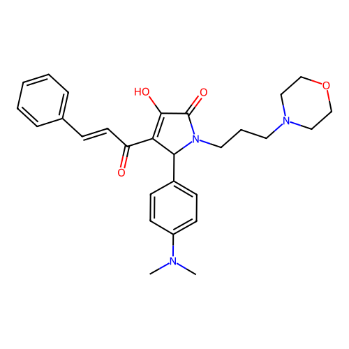 2-(4-dimethylaminophenyl)-4-hydroxy-1-(3-morpholin-4-ylpropyl)-3-[(E)-3-phenylprop-2-enoyl]-2H-pyrrol-5-one structure