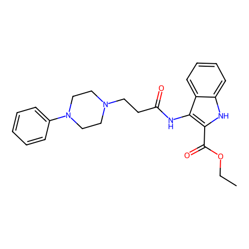 ethyl 3-{[3-(4-phenylpiperazin-1-yl)propanoyl]amino}-1H-indole-2-carboxylate structure