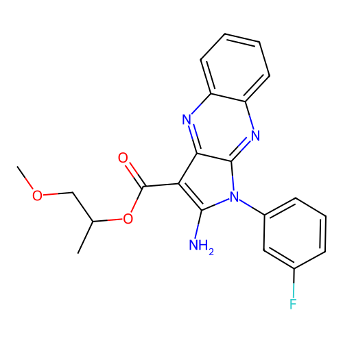 1-methoxypropan-2-yl 2-amino-1-(3-fluorophenyl)pyrrolo[3,2-b]quinoxaline-3-carboxylate structure