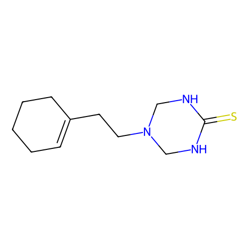 5-[2-(Cyclohexen-1-yl)ethyl]-1,3,5-triazinane-2-thione structure