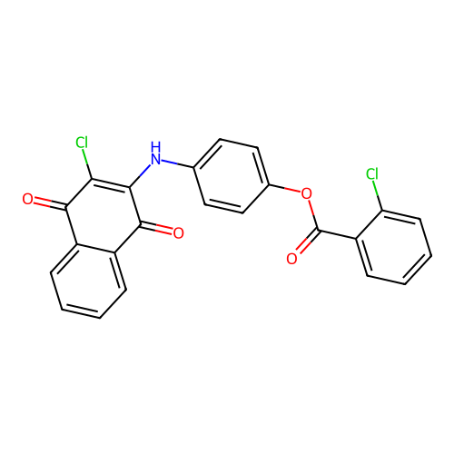 4-((3-Chloro-1,4-dioxo-1,4-dihydronaphthalen-2-yl)amino)phenyl 2-chlorobenzoate structure