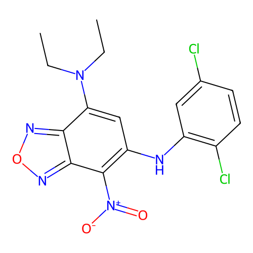 5-N-(2,5-dichlorophenyl)-7-N,7-N-diethyl-4-nitro-2,1,3-benzoxadiazole-5,7-diamine structure