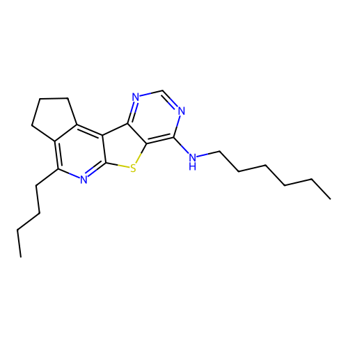 4-butyl-N-hexyl-2,3-dihydro-1H-cyclopenta[4',5']pyrido[3',2':4,5]thieno[3,2-d]pyrimidin-7-amine structure