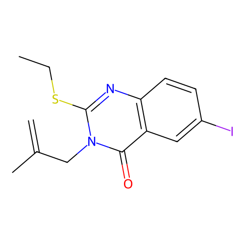 2-(ethylthio)-6-iodo-3-(2-methylallyl)quinazolin-4(3H)-one structure