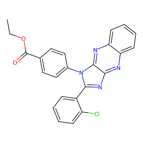 ethyl 4-(2-(2-chlorophenyl)-1H-imidazo[4,5-b]quinoxalin-1-yl)benzoate structure