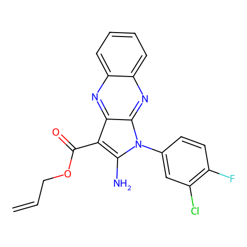 allyl 2-amino-1-(3-chloro-4-fluorophenyl)-1H-pyrrolo[2,3-b]quinoxaline-3-carboxylate structure
