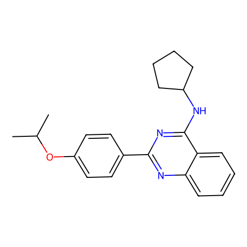 N-cyclopentyl-2-[4-(propan-2-yloxy)phenyl]quinazolin-4-amine structure