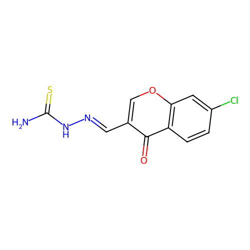 (E)-2-((7-chloro-4-oxo-4H-chromen-3-yl)methylene)hydrazinecarbothioamide structure
