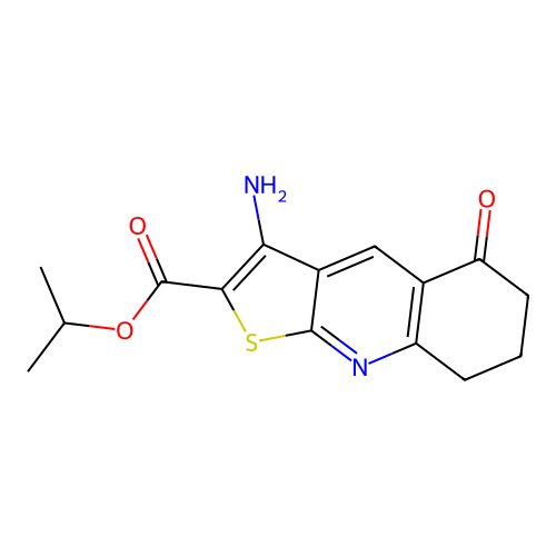 Isopropyl 3-amino-5-oxo-5,6,7,8-tetrahydrothieno[2,3-b]quinoline-2-carboxylate structure