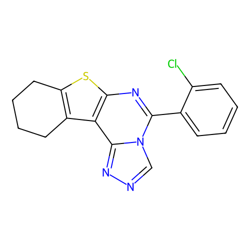 5-(2-chlorophenyl)-8,9,10,11-tetrahydro[1]benzothieno[3,2-e][1,2,4]triazolo[4,3-c]pyrimidine structure