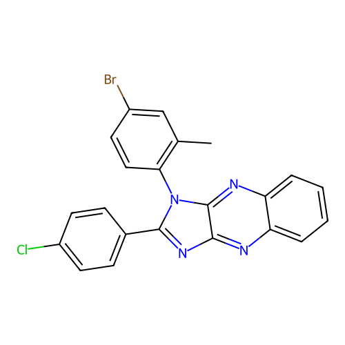 1-(4-bromo-2-methylphenyl)-2-(4-chlorophenyl)-1H-imidazo[4,5-b]quinoxaline structure
