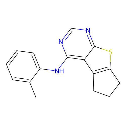 N-(o-tolyl)-6,7-dihydro-5H-cyclopenta[4,5]thieno[2,3-d]pyrimidin-4-amine structure