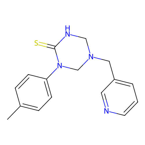1-(4-Methylphenyl)-5-(pyridin-3-ylmethyl)-1,3,5-triazinane-2-thione structure