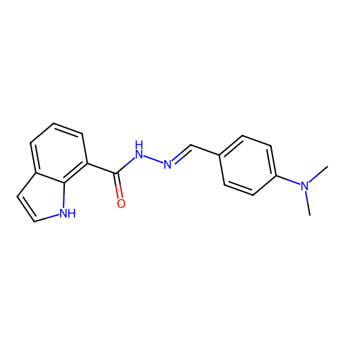 N'-(4-(dimethylamino)benzylidene)-1H-indole-7-carbohydrazide structure