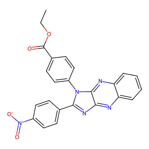 ethyl 4-(2-(4-nitrophenyl)-1H-imidazo[4,5-b]quinoxalin-1-yl)benzoate structure