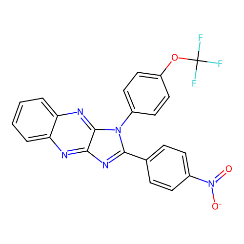 2-(4-nitrophenyl)-1-(4-(trifluoromethoxy)phenyl)-1H-imidazo[4,5-b]quinoxaline structure