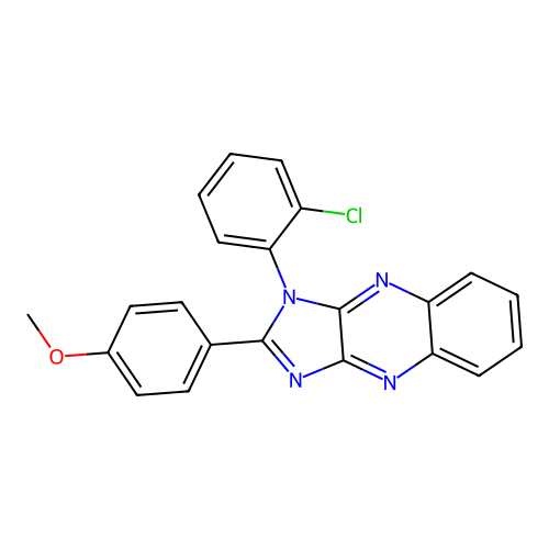 1-(2-chlorophenyl)-2-(4-methoxyphenyl)-1H-imidazo[4,5-b]quinoxaline structure