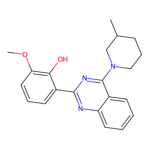 2-Methoxy-6-(4-(3-methylpiperidin-1-yl)quinazolin-2-yl)phenol structure