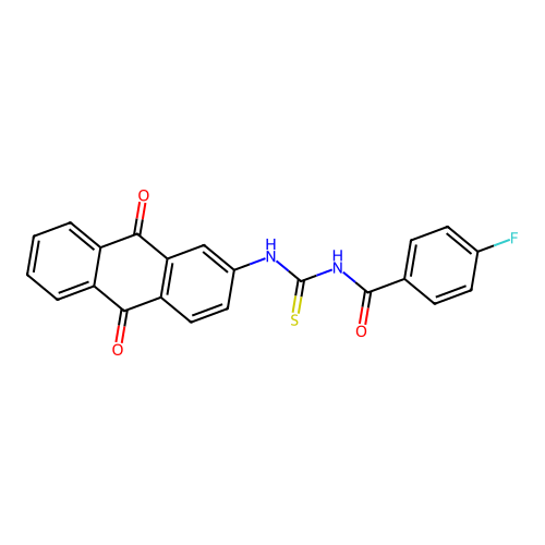 N-((9,10-dioxo-9,10-dihydroanthracen-2-yl)carbamothioyl)-4-fluorobenzamide structure