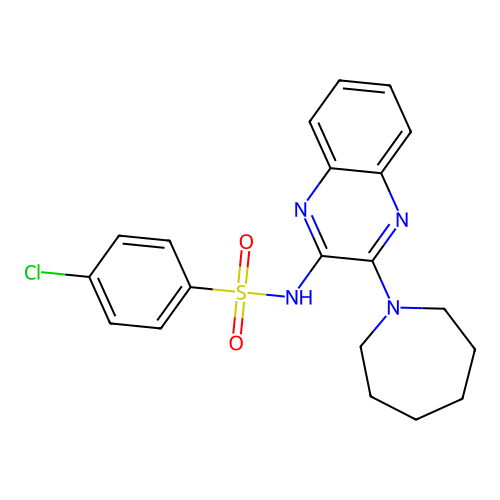 N-[3-(azepan-1-yl)quinoxalin-2-yl]-4-chlorobenzenesulfonamide structure