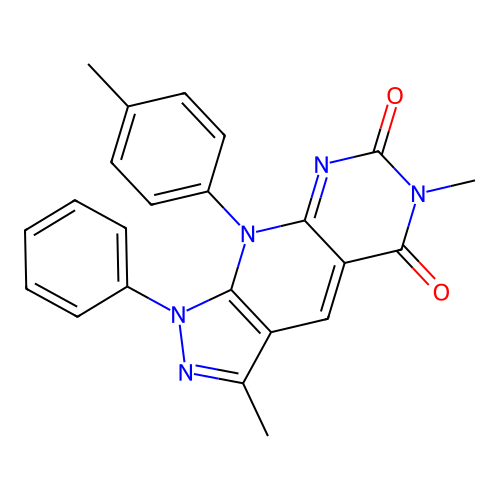 3,6-dimethyl-1-phenyl-9-(p-tolyl)-1H-pyrazolo[4',3':5,6]pyrido[2,3-d]pyrimidine-5,7(6H,9H)-dione structure