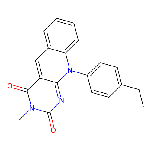 10-(4-ethylphenyl)-3-methylpyrimido[4,5-b]quinoline-2,4(3H,10H)-dione structure