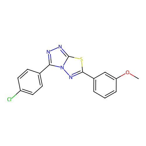3-(4-Chlorophenyl)-6-(3-methoxyphenyl)-[1,2,4]triazolo[3,4-b][1,3,4]thiadiazole structure