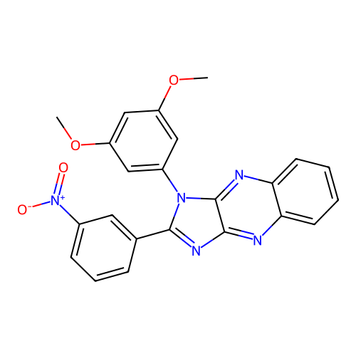 1-(3,5-dimethoxyphenyl)-2-(3-nitrophenyl)-1H-imidazo[4,5-b]quinoxaline structure
