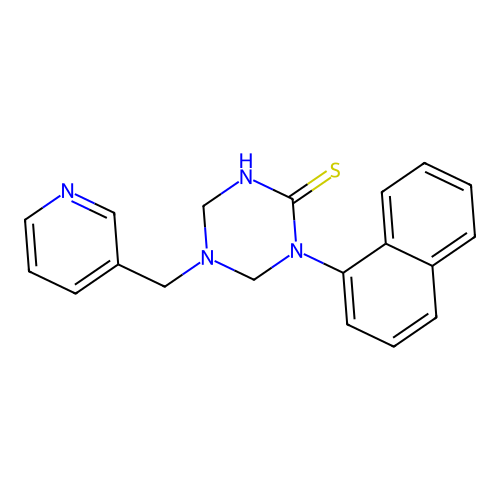 1-Naphthalen-1-yl-5-(pyridin-3-ylmethyl)-1,3,5-triazinane-2-thione structure