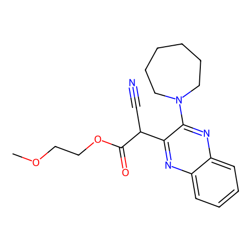 2-Methoxyethyl [3-(azepan-1-yl)quinoxalin-2-yl](cyano)acetate structure