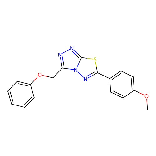 6-(4-Methoxyphenyl)-3-(phenoxymethyl)-[1,2,4]triazolo[3,4-b][1,3,4]thiadiazole structure