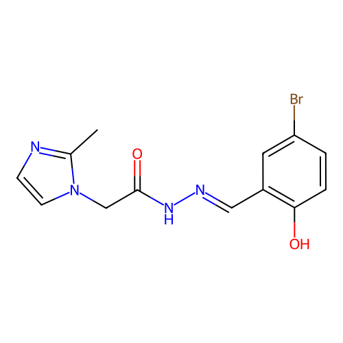N'-(5-bromo-2-hydroxybenzylidene)-2-(2-methyl-1H-imidazol-1-yl)acetohydrazide structure