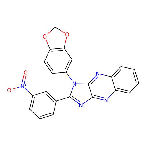 1-(1,3-benzodioxol-5-yl)-2-(3-nitrophenyl)-1H-imidazo[4,5-b]quinoxaline structure