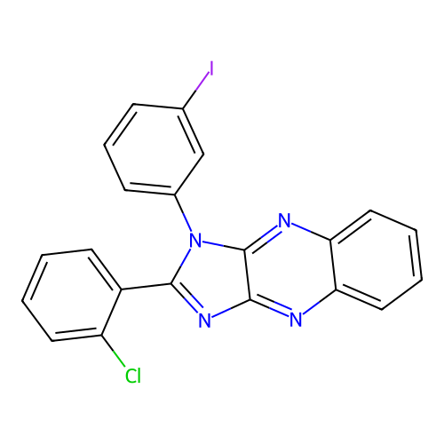 2-(2-chlorophenyl)-1-(3-iodophenyl)-1H-imidazo[4,5-b]quinoxaline structure