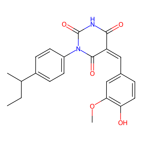 (5Z)-1-(4-butan-2-ylphenyl)-5-[(4-hydroxy-3-methoxyphenyl)methylidene]-1,3-diazinane-2,4,6-trione structure