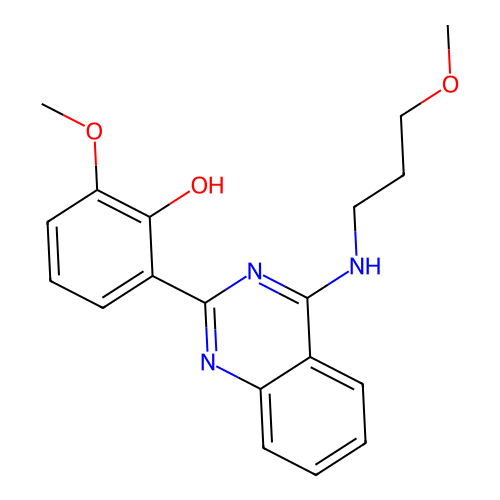 2-Methoxy-6-(4-((3-methoxypropyl)amino)quinazolin-2-yl)phenol structure